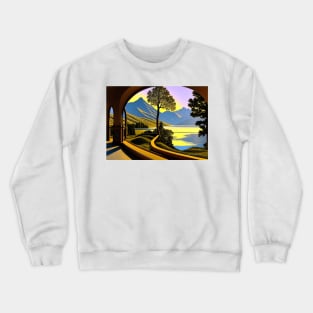 Surrealist Mountain Landscape Crewneck Sweatshirt